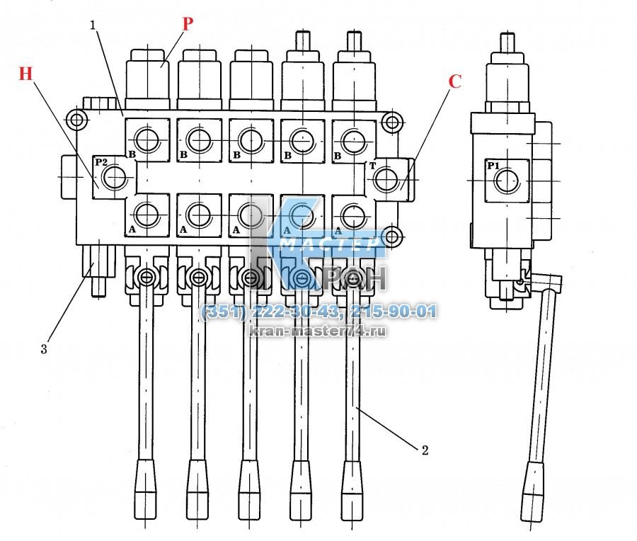 Гидрораспределитель автокрана схема