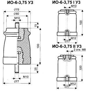 Изолятор ИО-6-3,75 У3 фарфор опорный армированный