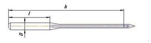 Игла DNx1Q, 4-х гранная заточка острия (Schmetz, Германия), № 230, для мешкозашивочных машин GK-9, GK 26-1, Yao Han N-600, NewLong NP-7A 