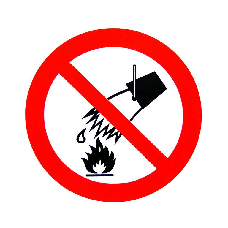 Знак (запрещается тушить водой) Пленка самоклеящаяся ПВХ