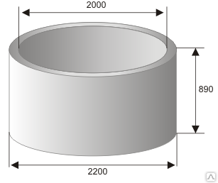 Кольцо стеновое КС 20.9 (2200х2000х890) ГОСТ 8020-90 (М200)