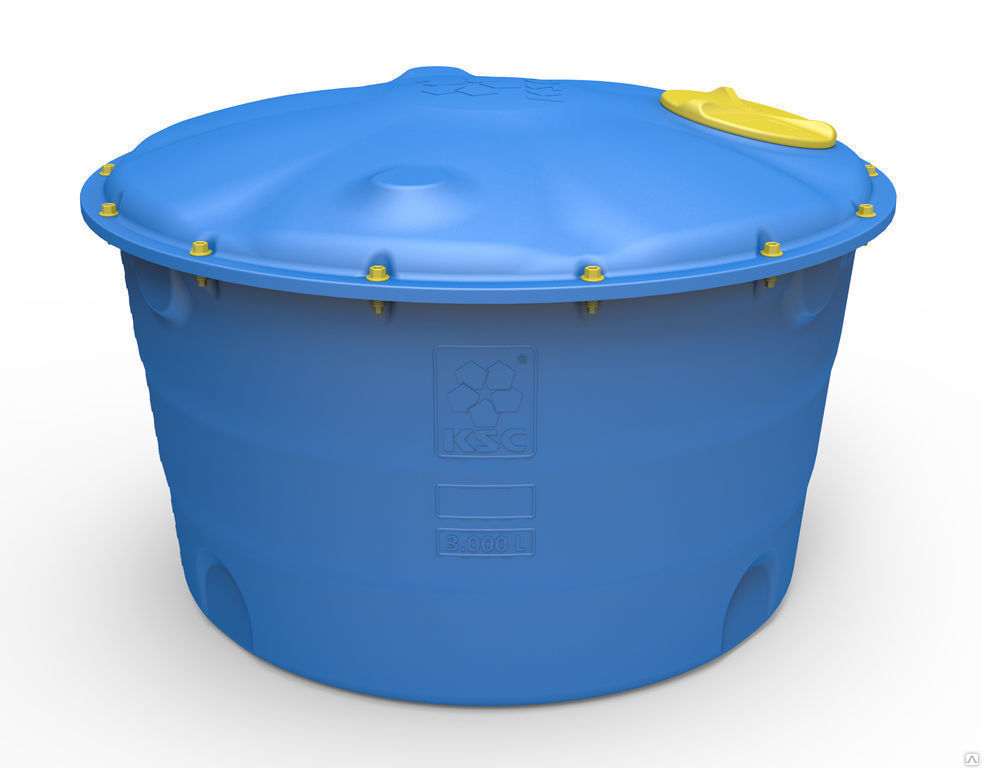 Кадка бочка для бани или сауны пластиковая с съемной крышкой для бассейна 3000 литров