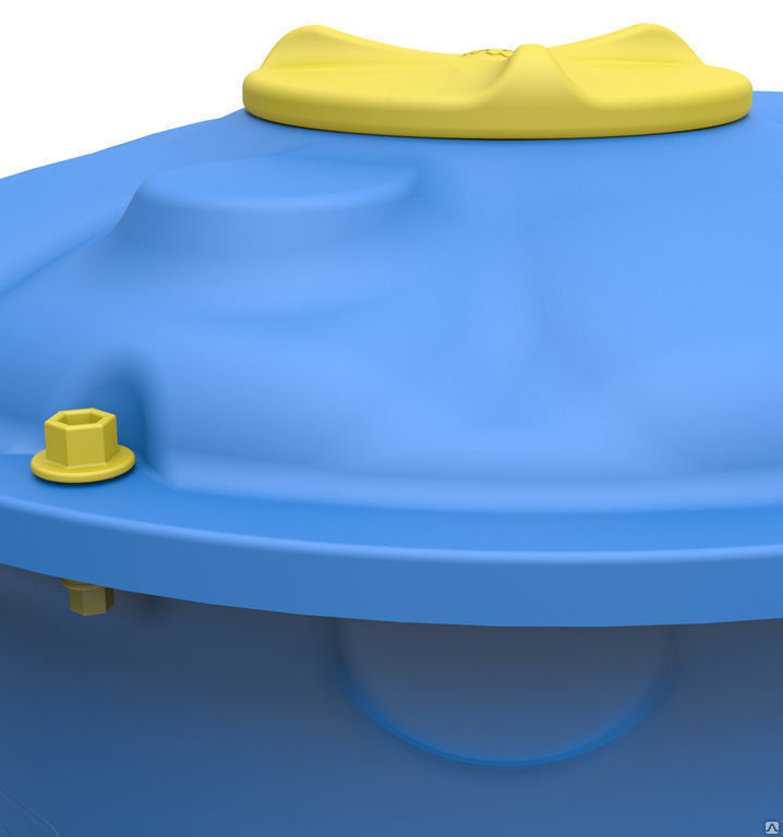 Накопительная емкость пластиковая для водоснабжения 1000 литров универсальная круглая с крышкой, узкая 3