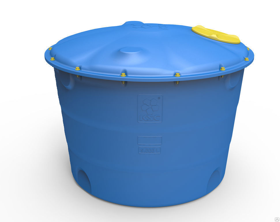 Накопительная емкость пластиковая для водоснабжения 5000 литров универсальная круглая с крышкой
