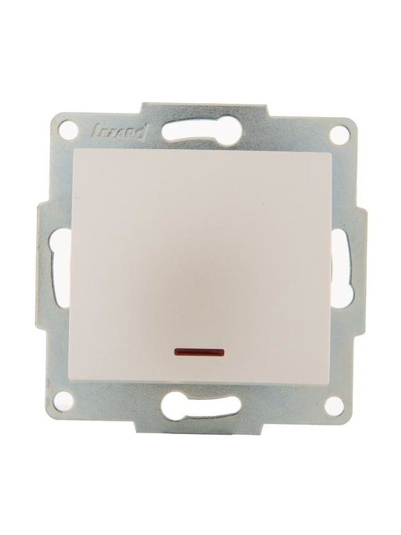Выключатель 1-клавишный 1п СП Karina 10А IP20 с подсветкой механизм жемчужный / белый перламутр LEZARD 707-3088-111