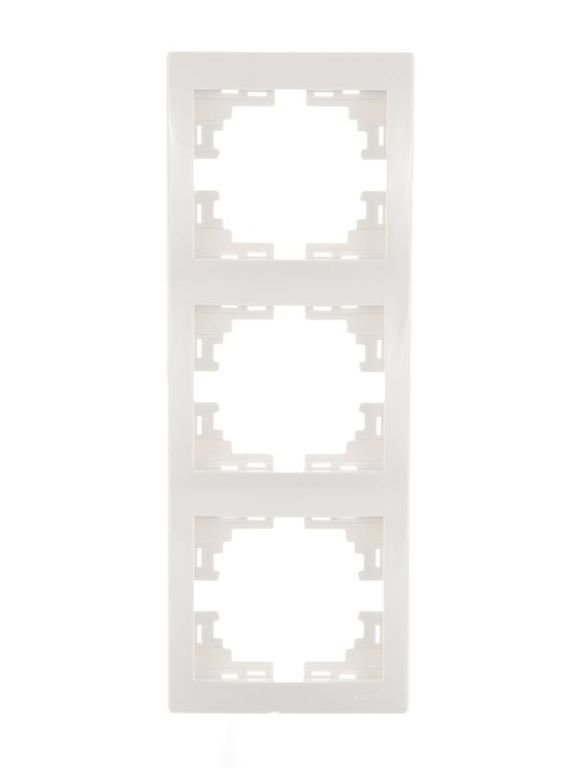 Рамка 3-местная Mira вертикальная цвет белый LEZARD 701-0200-153
