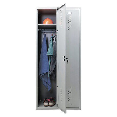 Шкаф металлический для одежды ПРАКТИК "LS-21-80", двухсекционный, 1830х813х