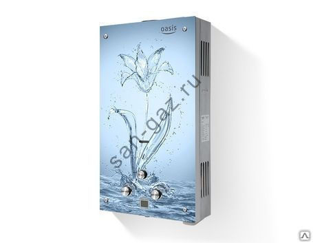 Газовый водонагреватель проточный Оазис Glass 20 SG