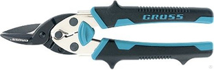 Ножницы по металлу 190 мм PIRANHA МИНИ прямой рез, сталь-CrMo двухкомпонентные рукоятки GROSS 