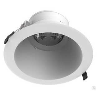 Офисный встраиваемый светодиодный светильник Downlight ВАРТОН DL-Lens Comfort 36W 4000К 230х128 мм угол 24° белый круглый 