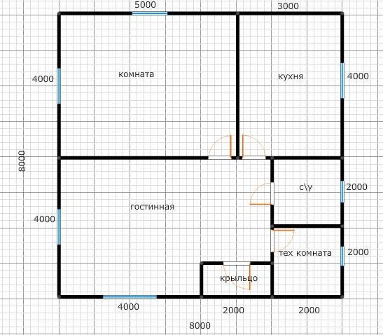 Каркасный дом 8х8 с вальмовой крышей на буро набивных сваях, цена в ...