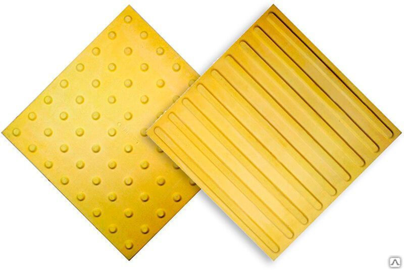 Тротуарная плитка Тактильная 500х500х50 цвет жёлтый