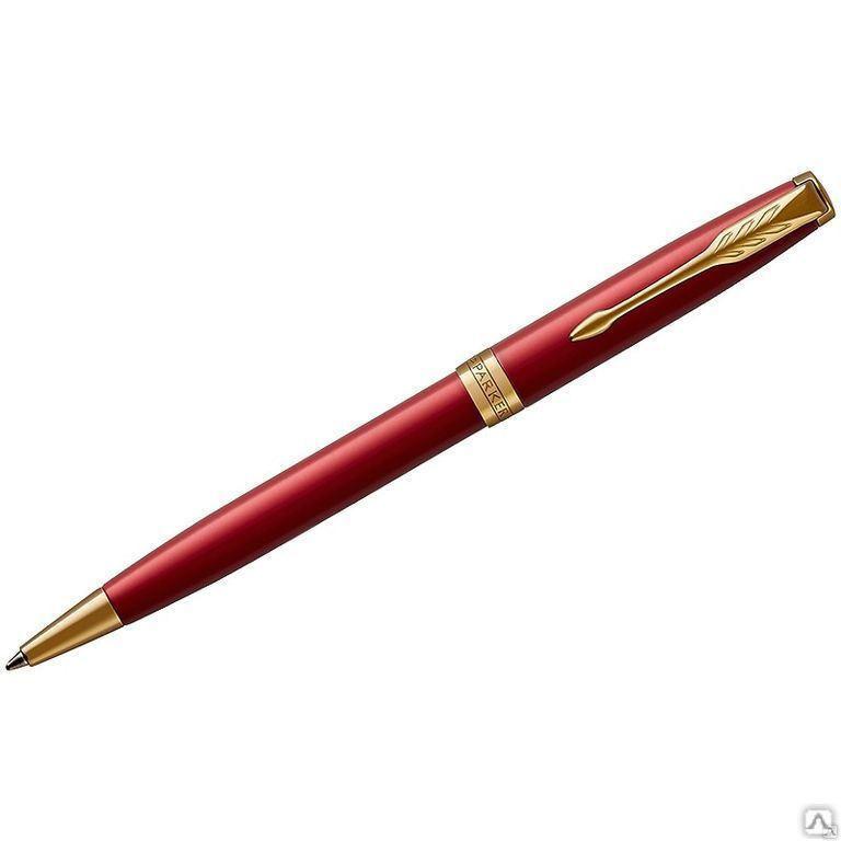 Ручка шариковая Parker "Sonnet Red GT" черная, 1,0мм, поворот., подар. уп.