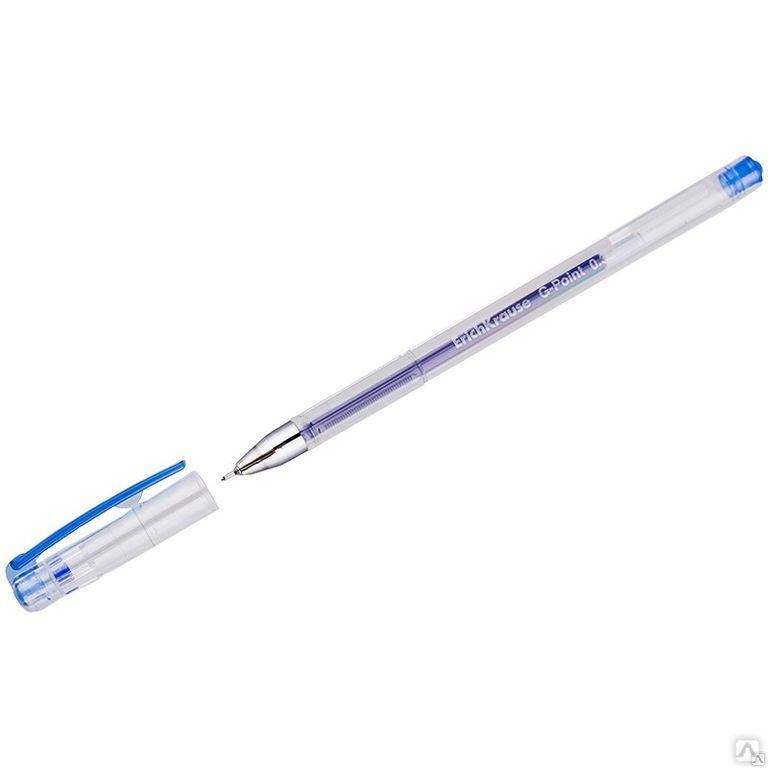 Ручка гелевая Erich Krause "G-Point" синяя, 0,38мм, игольчатый стержень
