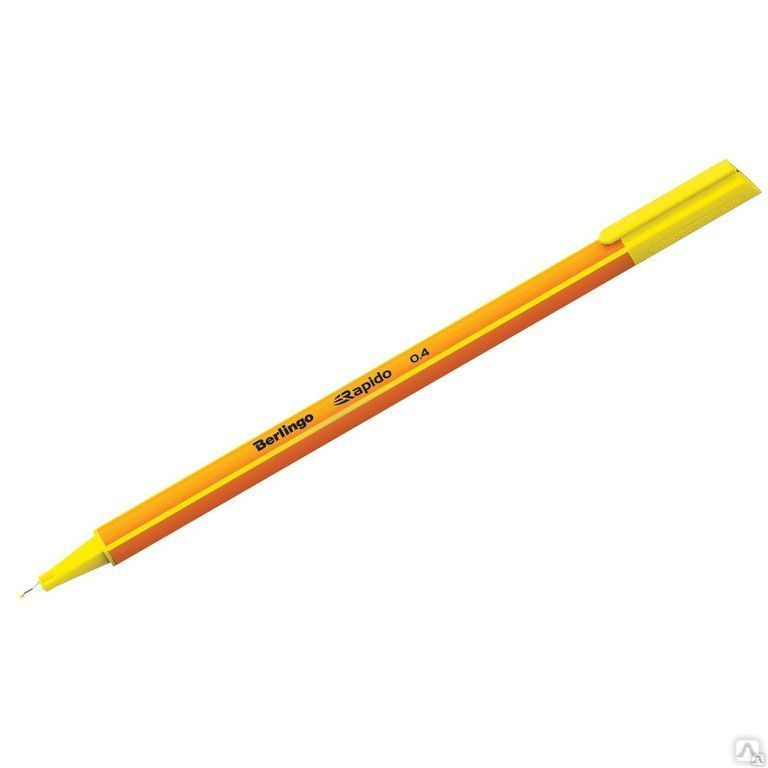 Ручка капиллярная Berlingo "Rapido" желтая, 0,4мм, трехгранная