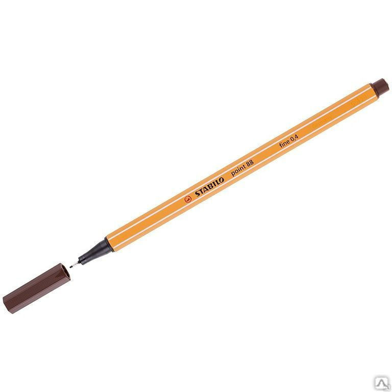 Ручка капиллярная Stabilo "Point 88" коричневая, 0,4мм