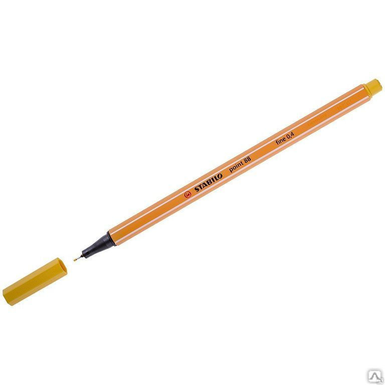 Ручка капиллярная Stabilo "Point 88" желтая, 0,4мм