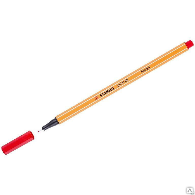 Ручка капиллярная Stabilo "Point 88" красная, 0,4мм