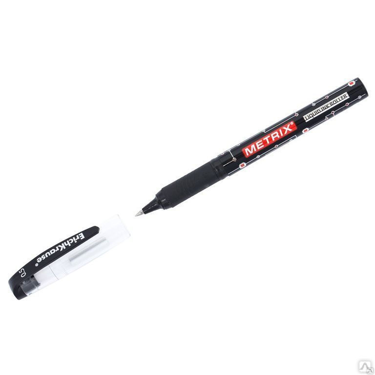 Ручка-роллер Erich Krause "Metrix" черная, 0,5мм, грип, одноразовая