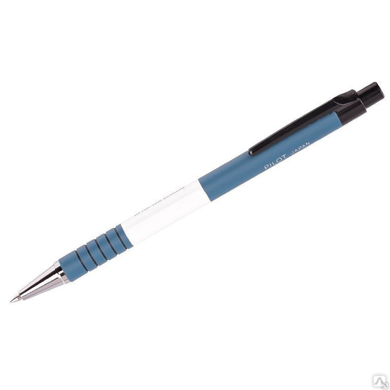 Ручка шариковая автоматическая Pilot синяя, 0,7мм, синий прорезиненный корп