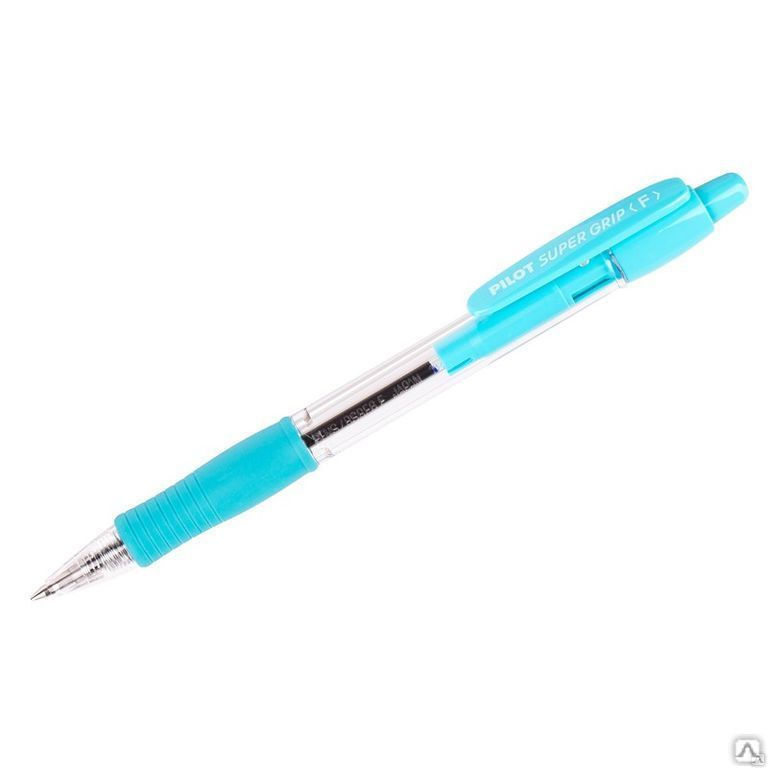 Ручка шариковая автоматическая Pilot "Super Grip" синяя, 0,7мм, голубой гри