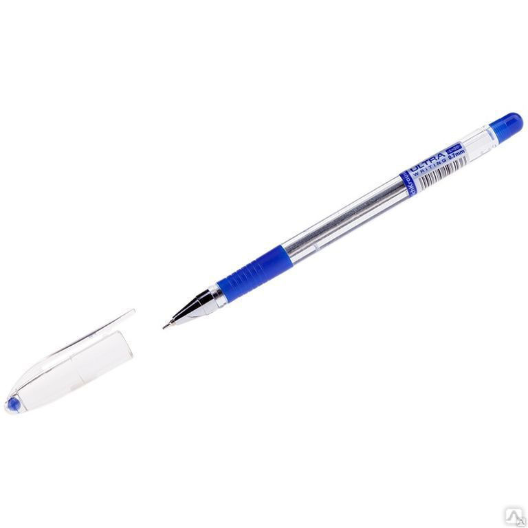 Ручка шариковая Erich Krause "Ultra L-30" синяя, 0,7мм, грип, в полибеге