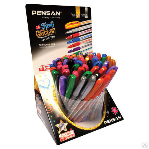 Ручка гелевая PENSAN "Glitter Gel", АССОРТИ, чернила с блестками, узел 1 мм