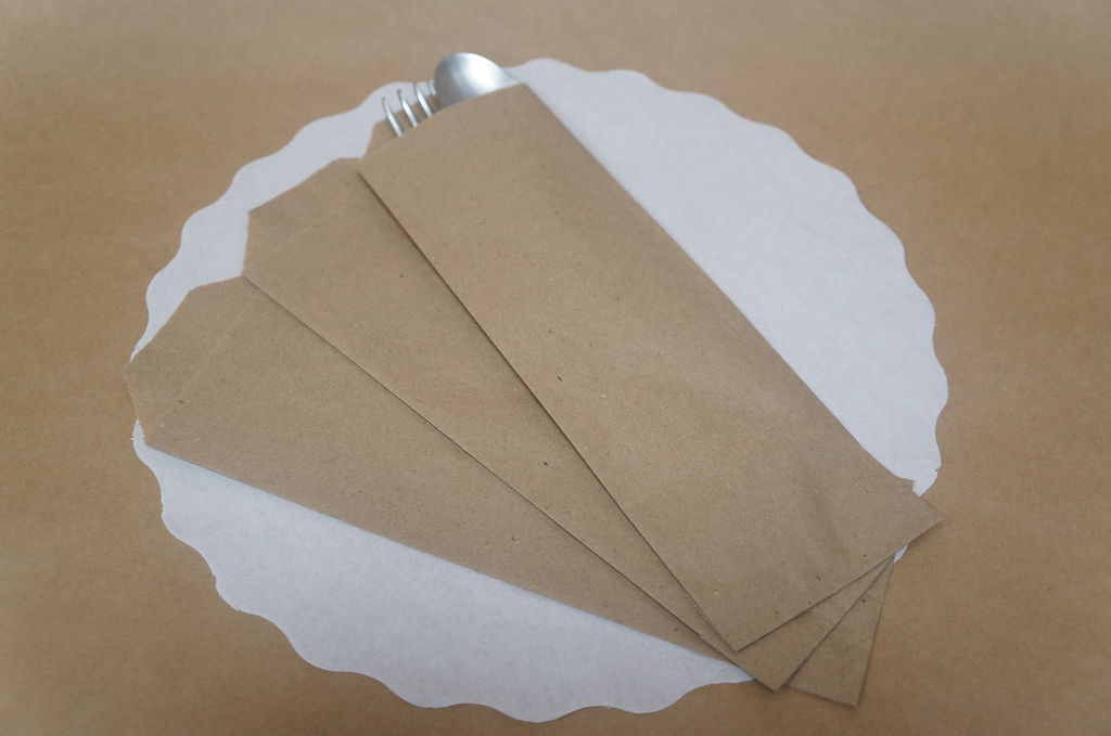 Пакет бумажный крафт с плоским дном 80*220мм 70г/м2, для столовых приборов