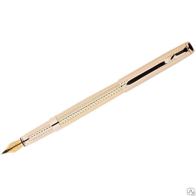 Ручка перьевая Delucci "Celeste", черная, 0,8мм, цвет корпуса - золото, под