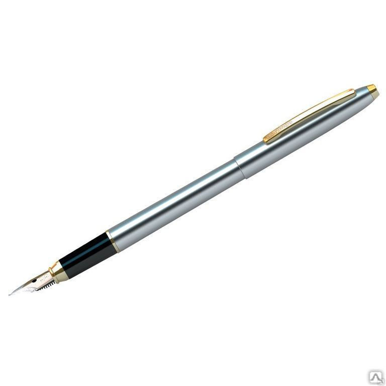 Ручка перьевая Berlingo "Golden Prestige" синяя, 0,8мм, корпус хром/золото,