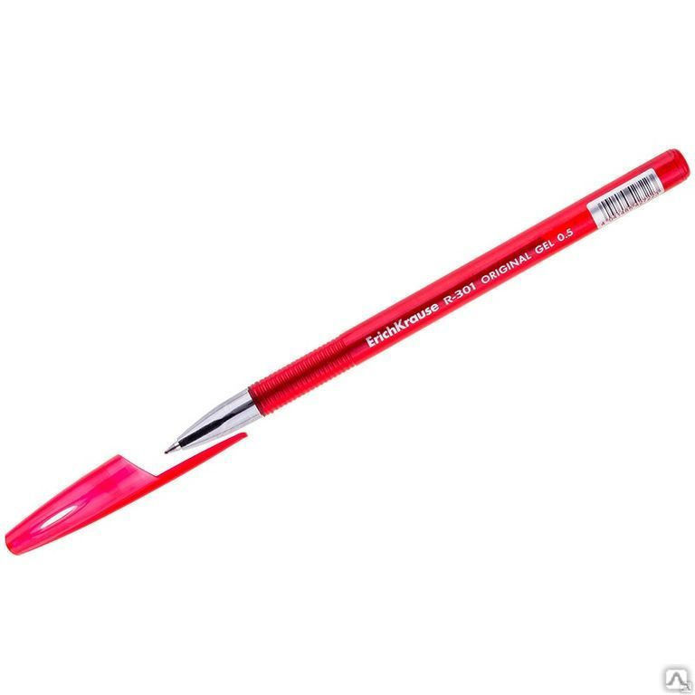 Ручка гелевая Erich Krause "R-301 Original Gel" красная, 0,5мм