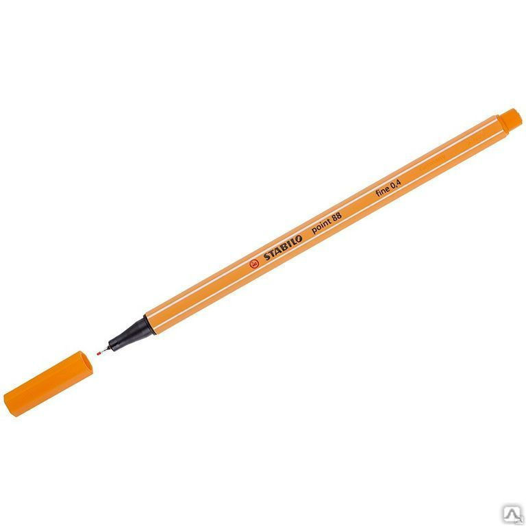 Ручка капиллярная Stabilo "Point 88" оранжевая, 0,4мм