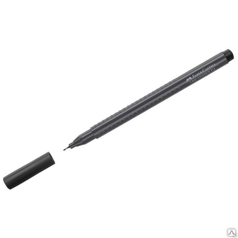 Ручка капиллярная Faber-Castell "Grip Finepen" черная, 0,4мм, трехгранная