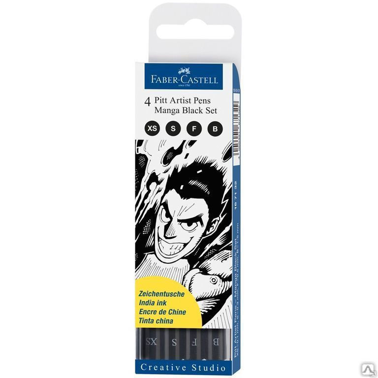 Набор капиллярных ручек Faber-Castell "Pitt Artist Pen Manga Black set" чер