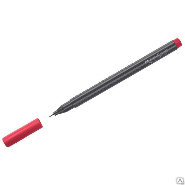 Ручка капиллярная Faber-Castell "Grip Finepen" карминная, 0,4мм, трехгранна