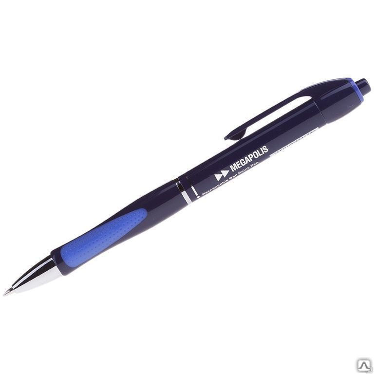 Ручка шариковая автоматическая Erich Krause "Megapolis Concept" синяя, 0,7м