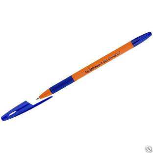 Ручка шариковая Erich Krause "R-301 Orange" синяя, 0,7мм, грип 