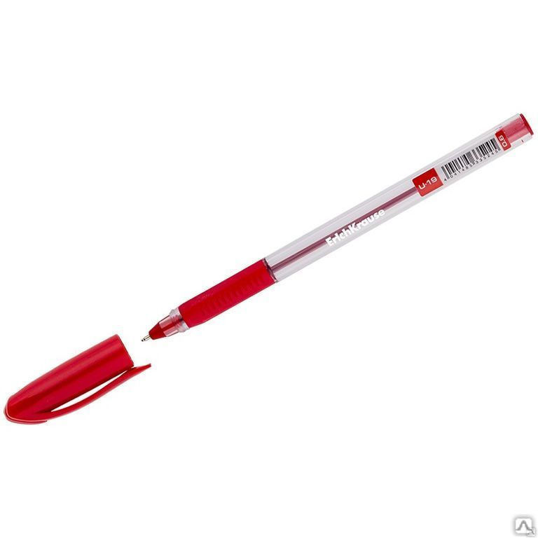 Ручка шариковая Erich Krause "Ultra Glide Technology U-19" красная, 0,6мм,