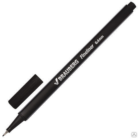 Ручка капиллярная (линер) BRAUBERG "Aero", ЧЕРНАЯ, трехгранная, металлическ