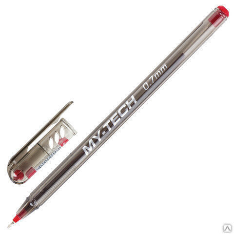 Ручка шариковая масляная PENSAN "My-Tech", КРАСНАЯ, игольчатый узел 0,7 мм,