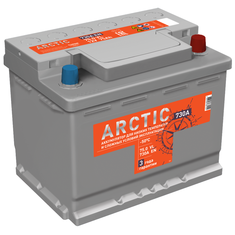 Аккумуляторная батарея TITAN Arctic 6СТ-75.0 VL