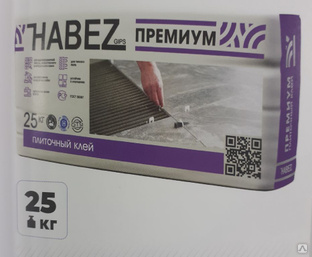 Клей плиточный влагостойкий HABEZ PREMIUM 25 кг купить оптом за 448 руб ...