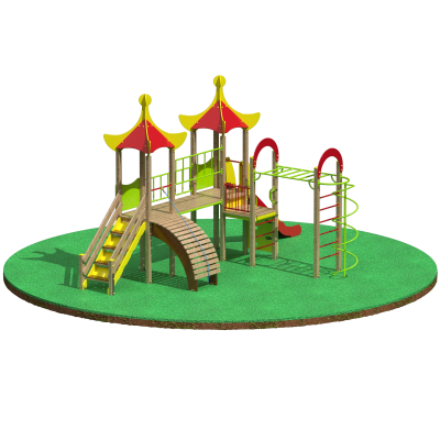 Детский игровой комплекс для детей от 6 до 12 лет 7800х4815х4470мм Высота площадки башни 1550 мм