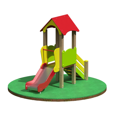 Детский игровой комплекс для детей от 3 до 7 лет, 2530х1000х2270 мм., высота площадки горки 650 мм.