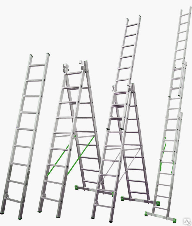 Лестница алюминиевая трехсекционная (3Х15 ступеней)