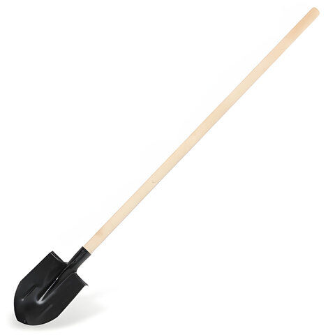 Лопата штыковая 20х28,5 см, с ребрами жесткости, высота 145 см, деревянный черенок