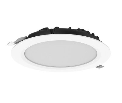 Светодиодный встраиваемый светильник ВАРТОН DL-SLIM 30Вт 3000K круглый Downlight для офисных потолков белый 220х38 мм