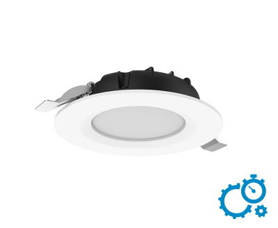 Светодиодный встраиваемый светильник ВАРТОН DL-SLIM 10Вт 3000K диммер DALI круглый Downlight для офисных потолков белый