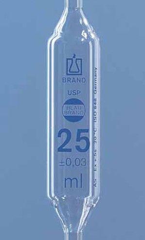 Пипетка мерная BLAUBRAND, USP, класс AS, AR-Glas®, синяя градуировка 25 мл