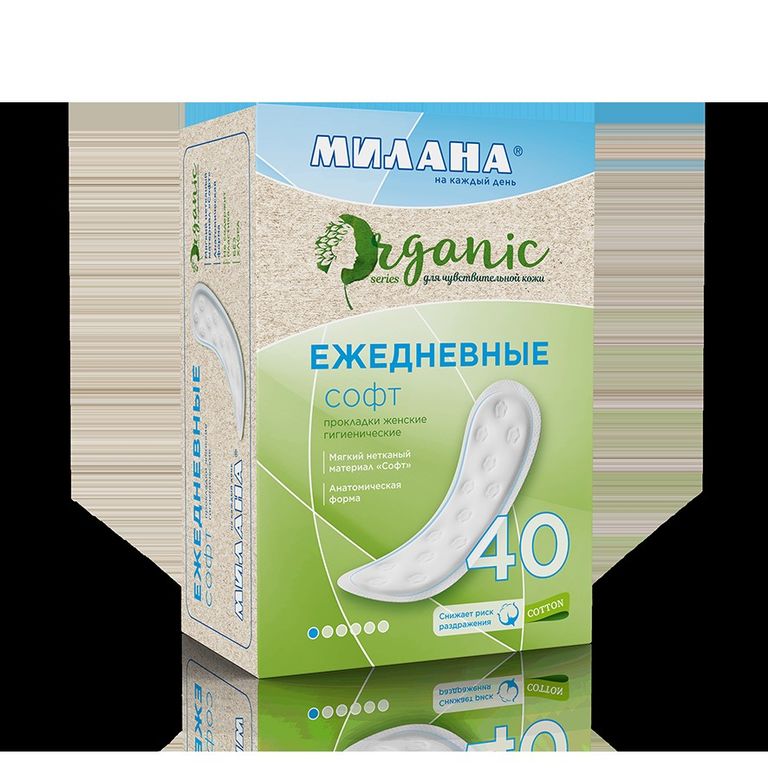 Прокладки женские гигиенические ежедневные МИЛАНА DOLCE soft, organic /30
